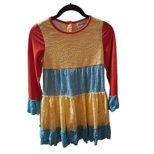 Rare Editions Girls Lacy Colorful Dress - Size 10